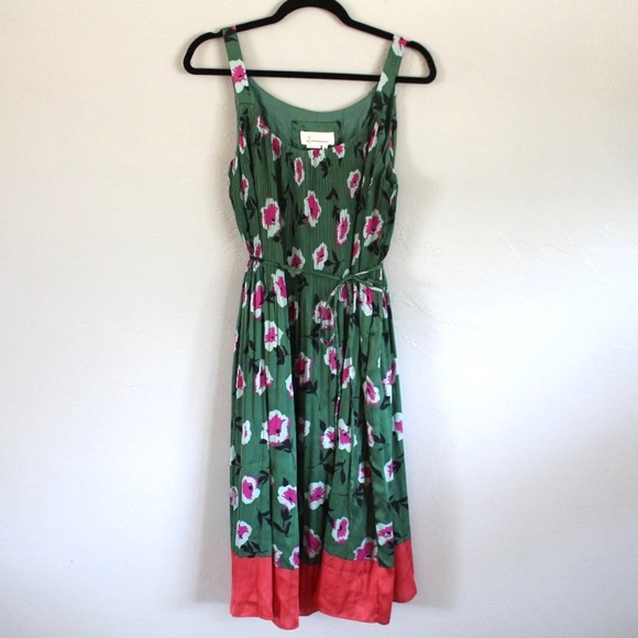 RARE Anthropologie Mireille Pleated Midi Dress - Picture 4 of 13